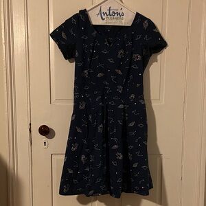 Novelty print a-line dress